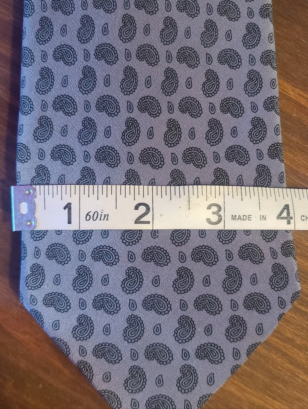Valentino Gray Tie with Black Paisley